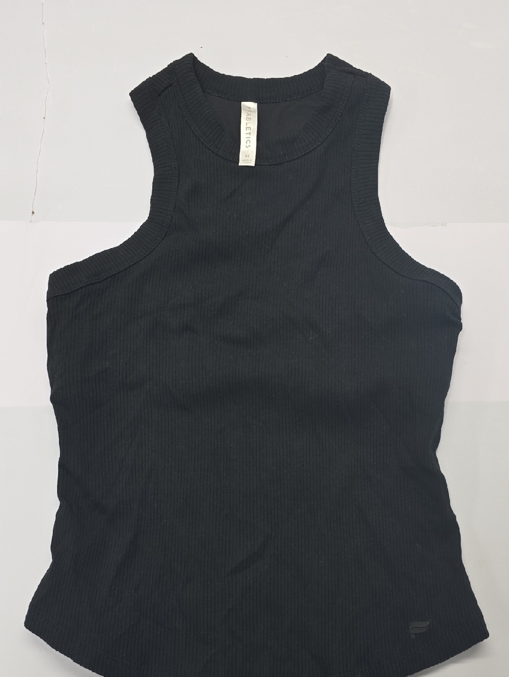 Fabletics Black Ribbed Racerback Tank